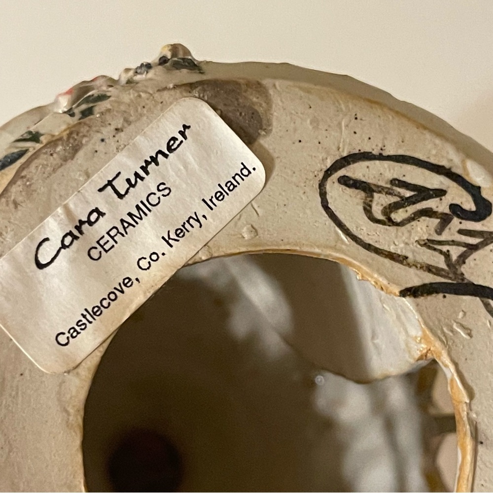 Cara Turner Ceramics Fairy House Bird Flowers Castlecove Kerry Ireland Signed - Picture 2 of 11